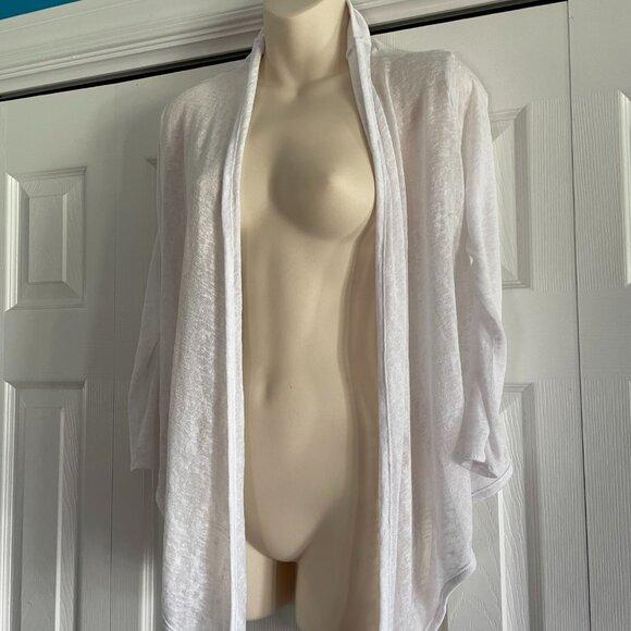 White Light Bolero Style wrap Cover 3/4 Sleeve Open Front - Picture 3 of 15